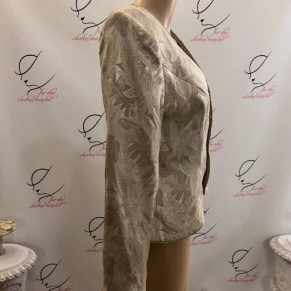 VICTOR COSTA. Vintage. Sz 6. Jacquard tapestry $119 Shacket. Metallic. B121 - Picture 3 of 5